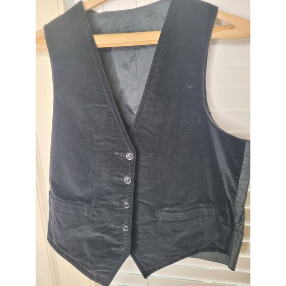 Mens Reversible Tweed & Black Velvet Button-Up Vest Old Money Classic Academia - Picture 2 of 7